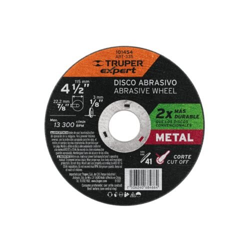 ABT-335.jpg Disco para corte de metal 4-1/2' tipo 41, TRUPER EXPERT