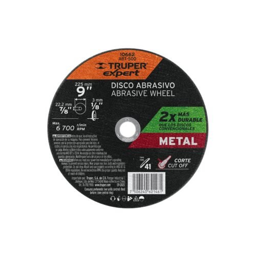 ABT-500.jpg Disco para corte de metal, tipo 41, diámetro 9' EXPERT