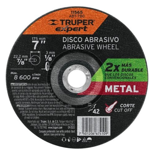 Disco Tipo 42 de 7' x 3.2 mm corte metal, TRUPER EXPERT