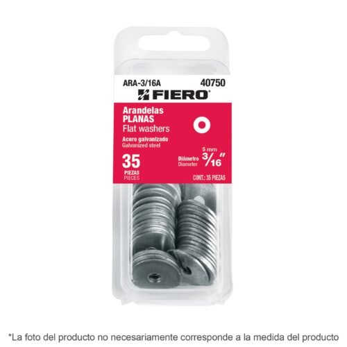 Blíster con 25 arandelas planas de 5/16', FIERO