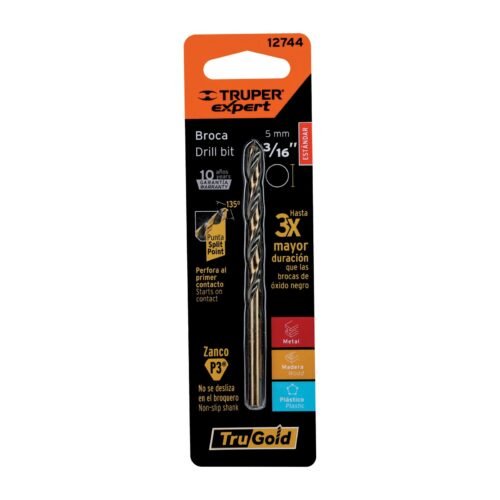 BAV-3-16-B.jpg Broca HSS 3/16' Trugold para metal en blíster, EXPERT