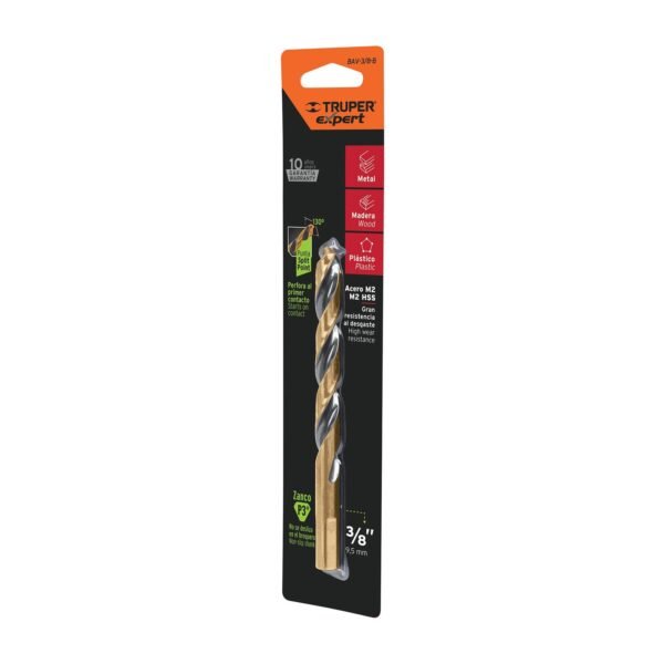 Broca HSS 3/8' Trugold para metal en blíster, EXPERT