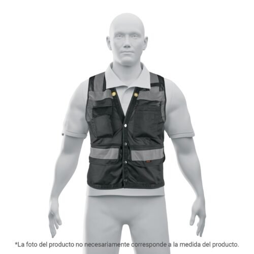 CHS-800NE-L.jpg Chaleco seguridad reforzado negro con bolsas, G, EXPERT