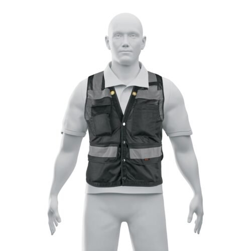 CHS-800NE-M.jpg Chaleco seguridad reforzado negro con bolsas, M, EXPERT