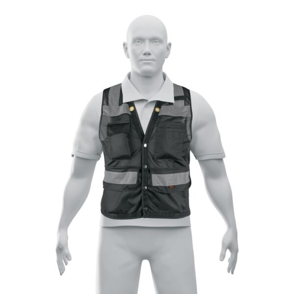 CHS-800NE-M.jpg Chaleco seguridad reforzado negro con bolsas, M, EXPERT