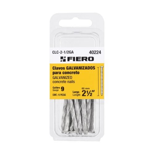 CLC-2-1-2GA.jpg Blíster con 15 clavos galvanizados p/concreto 2-1/2', FIERO