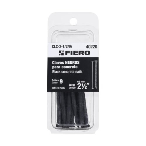 CLC-2-1-2NA.jpg Blíster con 15 clavos negros para concreto 2-1/2', FIERO