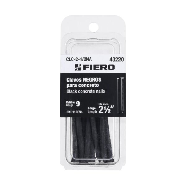 CLC-2-1-2NA.jpg Blíster con 15 clavos negros para concreto 2-1/2', FIERO