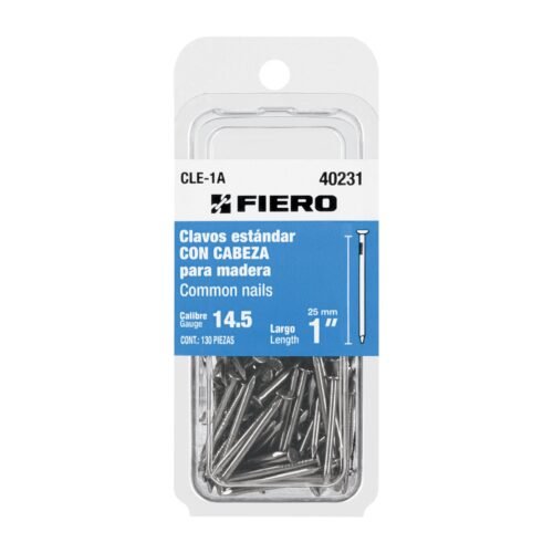 CLE-1A.jpg Blíster con 130 clavos estándar 1' con cabeza, FIERO