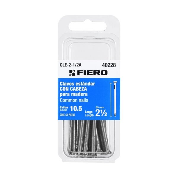 CLE-2-1-2A.jpg Blíster con 20 clavos estándar 2-1/2' con cabeza, FIERO