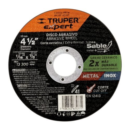 DICOF-4516X.jpg Disco abrasivo de corte preciso metal 4-1/2' x 1.6 mm EXPERT