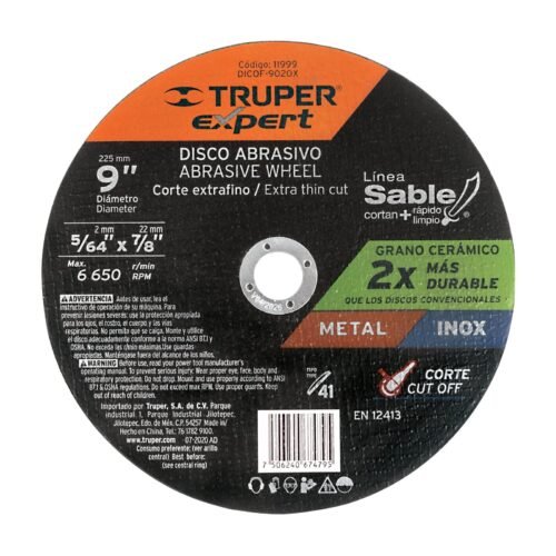 DICOF-9020X.jpg Disco abrasivo de corte preciso metal 9' x 2 mm, EXPERT