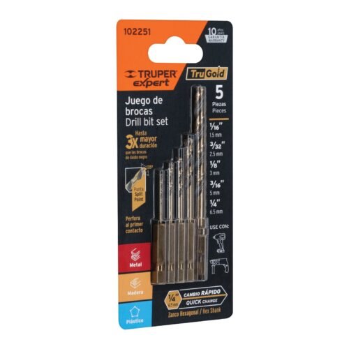 JBAV-5R.jpg Juego de 5 brocas HSS para metal zanco cambio rápido, EXPERT