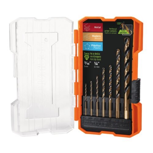 JBAV-7.jpg Juego de 7 Brocas HSS para Metal en Estuche, Herramientas de Alta Resistencia para Metal, clave 11396 - Truper Expert