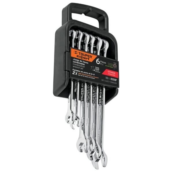 Juego de 6 llaves combinadas extralargas pulidas std, EXPERT