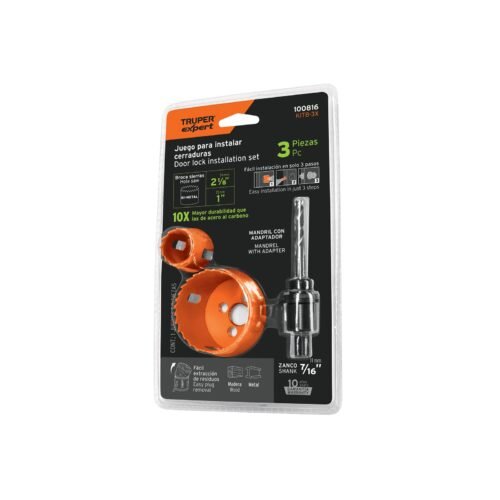 KITB-3X.jpg Juego de 3 piezas para instalar cerraduras, TRUPER EXPERT