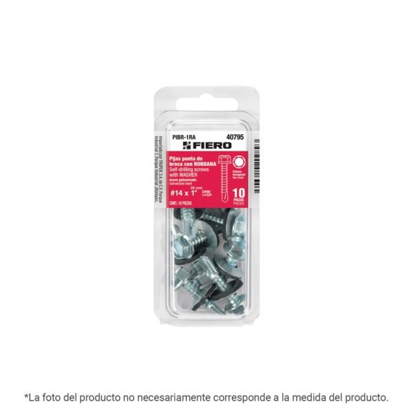 PIBR-3-4RA.jpg Blíster 12 pijas #14x3/4' hexagonal punta broca con rondana