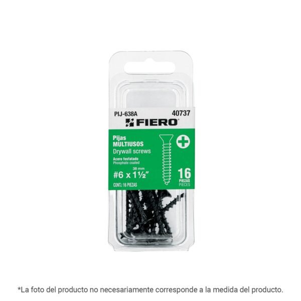 PIJ-1050A.jpg Blíster 8 pijas #10 x 2' cabeza plana phillips multiusos