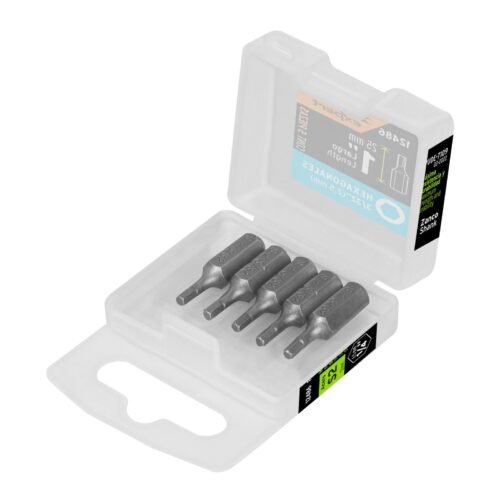 PUDE-7109.jpg Estuche con 5 puntas hexagonales de 3/32mm largo 1', EXPERT
