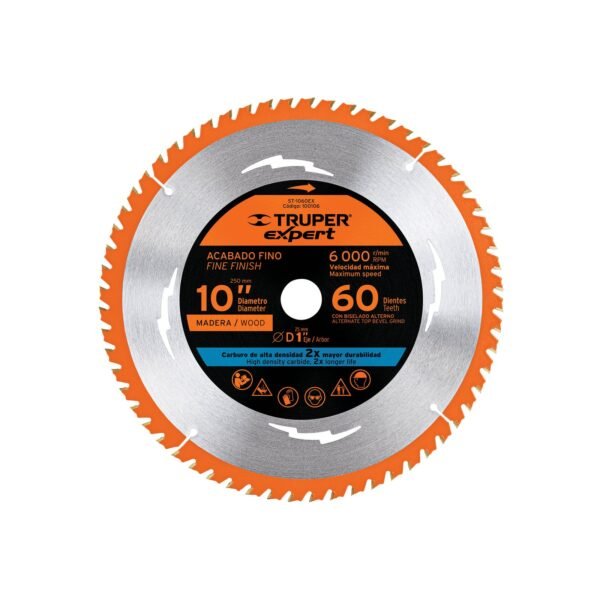 ST-1060EX.jpg Disco sierra 10' para madera, 60 dientes centro 1', EXPERT