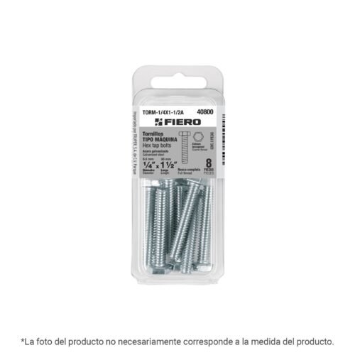 TORM-1-4X1A.jpg Blíster con 10 tornillos 1/4' x 1' tipo máquina, FIERO